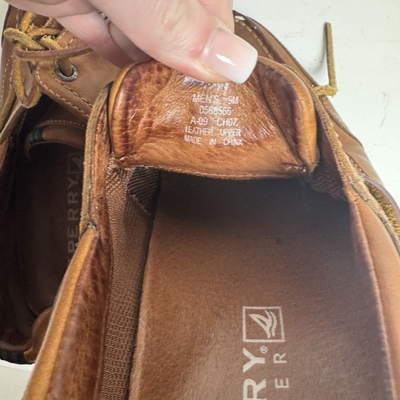 Sperry Topsider Boat Shoes Mens Size 9 Brown Leather 2 Eyelet Sport Sole Loafers - Picture 7 of 10